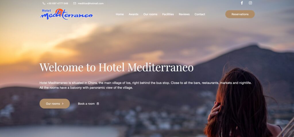 Корпоративний сайт Mediterraneo Hotel Greece - Ярослав Козак - веб-розробник та бізнес-консультант